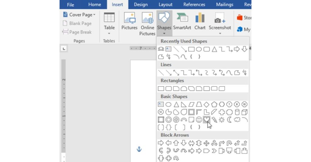 Shapes in MS Word