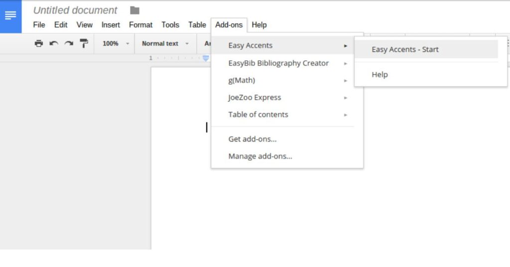 how to add Spanish accents in Google Docs